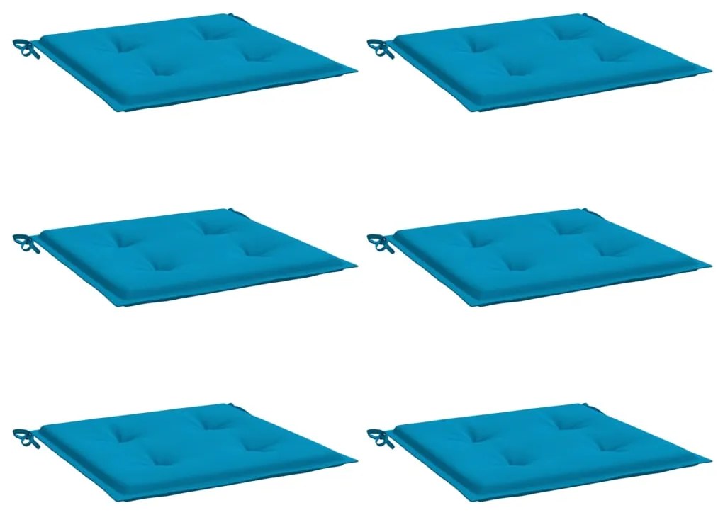 Almofadões p/ cadeiras de jardim 6 pcs tecido oxford azul
