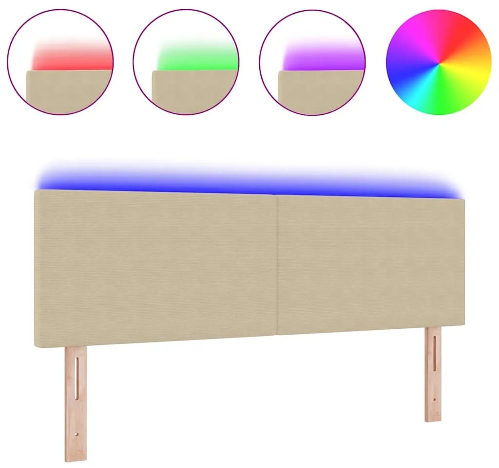 Cabeceira LED vidaXL Design Simples Verde Claro Cinza 72 cm Tecido de