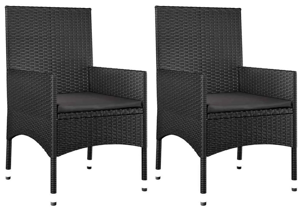4 pcs conjunto lounge de jardim c/ almofadões vime PE preto