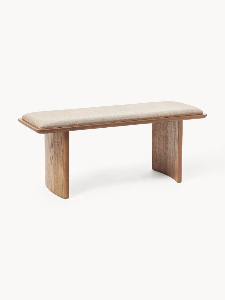Upholstered Oak Wood Bench Chandler