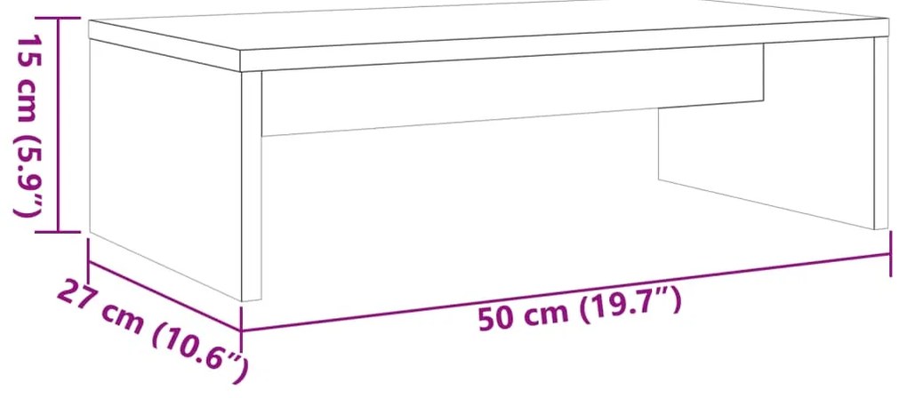 Suporte para monitor 50x27x15 cm pinho maciço castanho mel