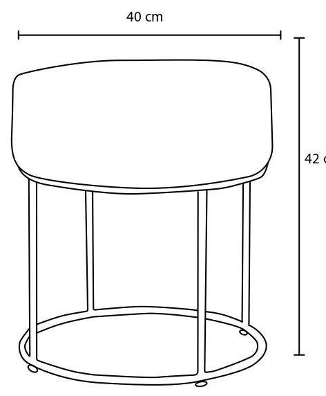 Pouffe Moon Steel Gabbana – Cream e Black – 40 cm x 42 cm x 40 cm