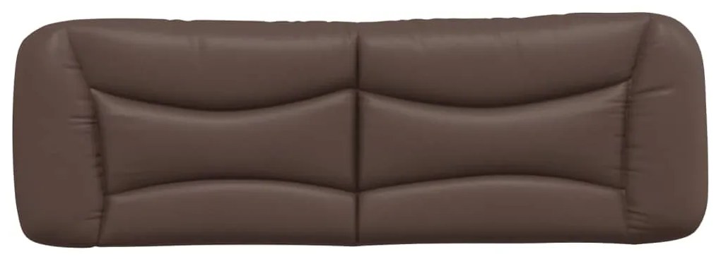 Almofadão de cabeceira 160 cm couro artificial castanho
