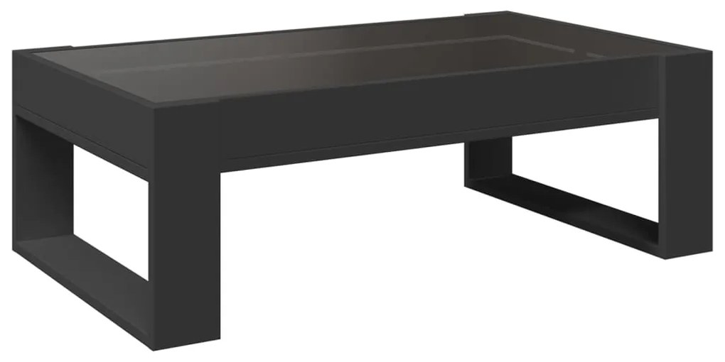 Mesa de centro luzes LED Infinity 90x53x30 cm preto