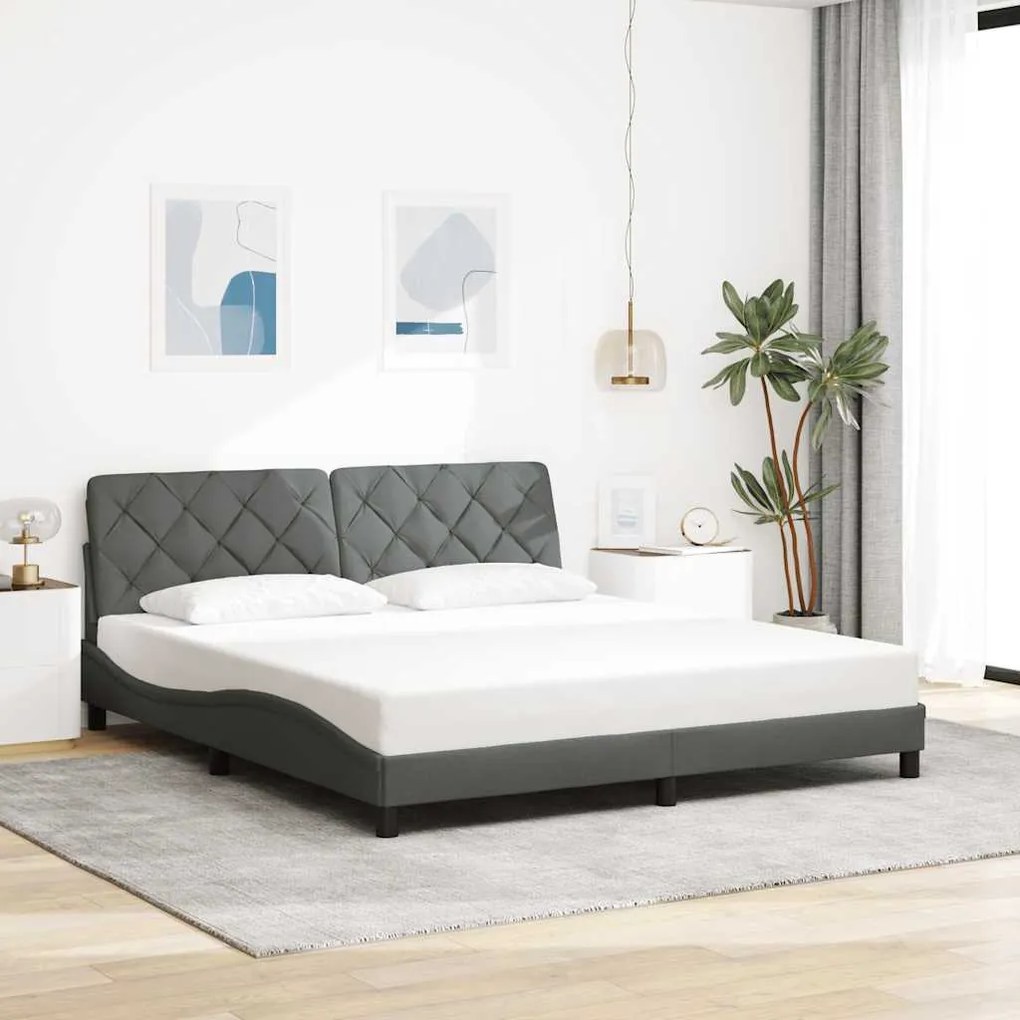Estrutura de cama com LED sem colchão 180x200 cm tecido