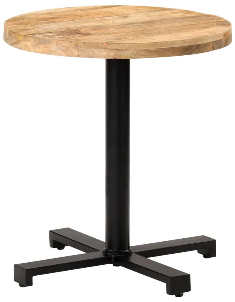 vidaXL Mesa bistrô redonda Ø70x75 cm madeira de mangueira áspera
