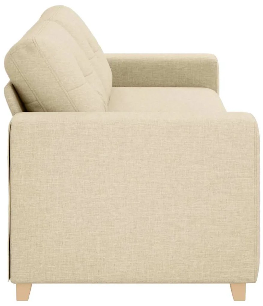 Sofá de 3 lugares vidaXL Creme 180 cm em tecido