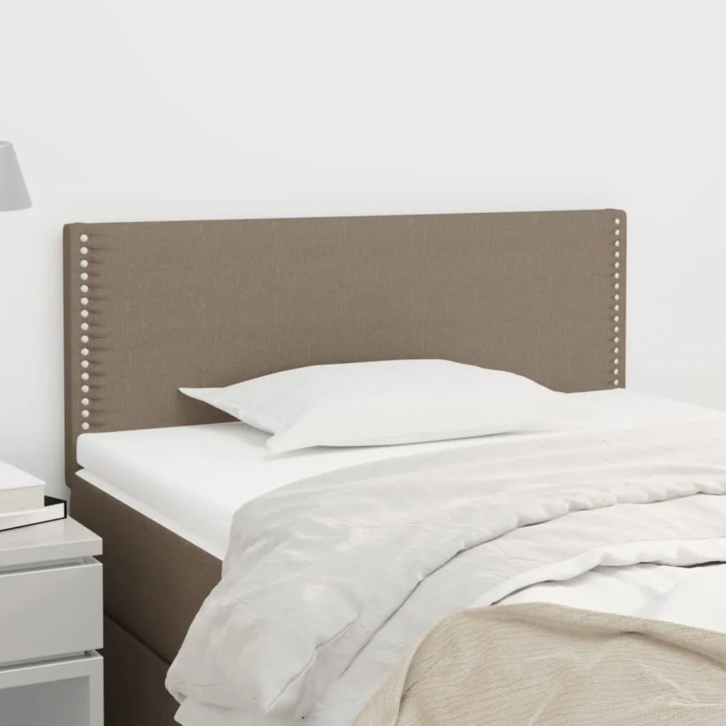 345888 vidaXL Cabeceira de cama tecido 90x5x78/88 cm cinzento-acastanhado