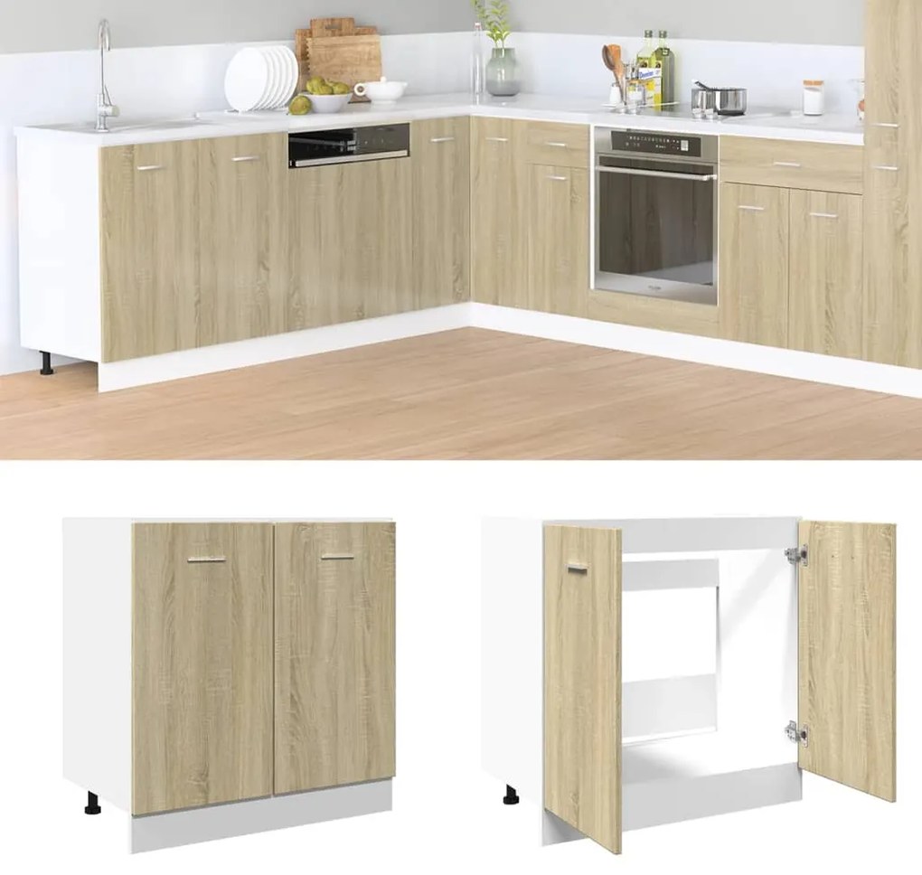 vidaXL Armário inferior “Lyon” 80x46x81,5cm  carvalho sonoma