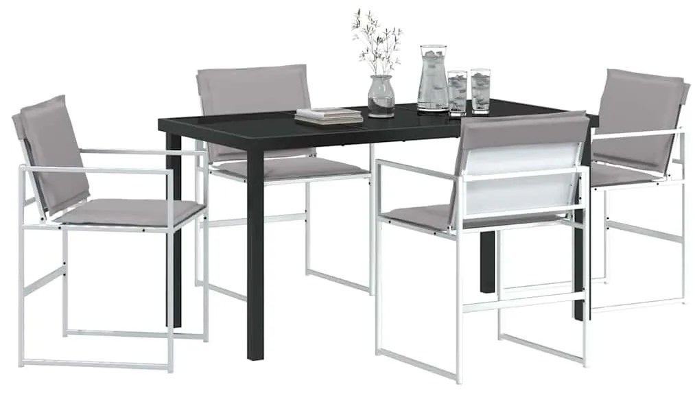 Conjunto de Jantar de Jardim com 5 Peças e Almofadas em Textileno Bran