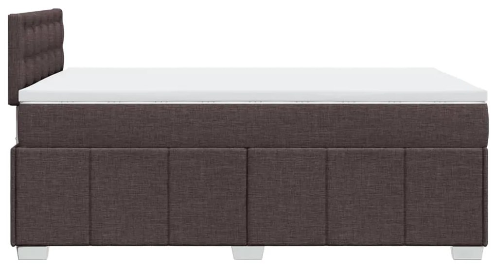 Cama boxspring com colchão 120x190 cm tecido castanho-escuro