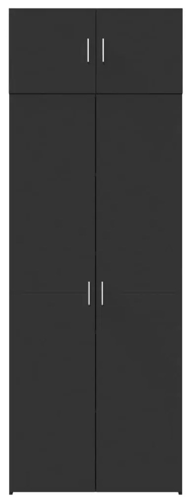 Armário de arrumação 80x42,5x225 cm derivados de madeira preto