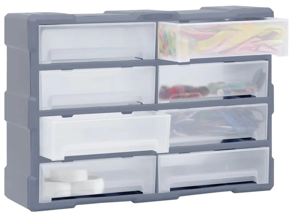 Caixa organizadora com 8 gavetas grandes 52x16x37 cm