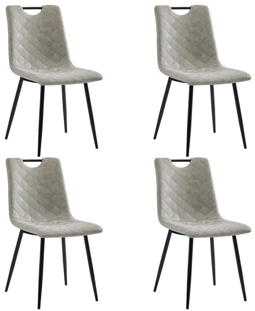 vidaXL Cadeiras de jantar 4 pcs couro artificial cinzento-claro