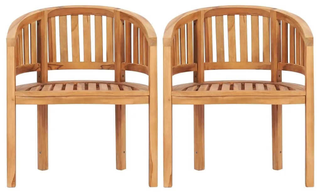 5 pcs conj. lounge de jardim formato banana teca maciça