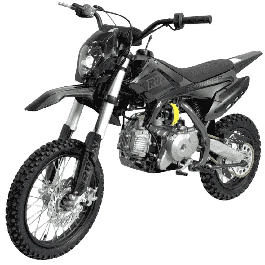 MOTO Crianças MINICROSS Gasolina semi-automático 110CC Thunder 14"/12" arranque elétrico e pedal Preta