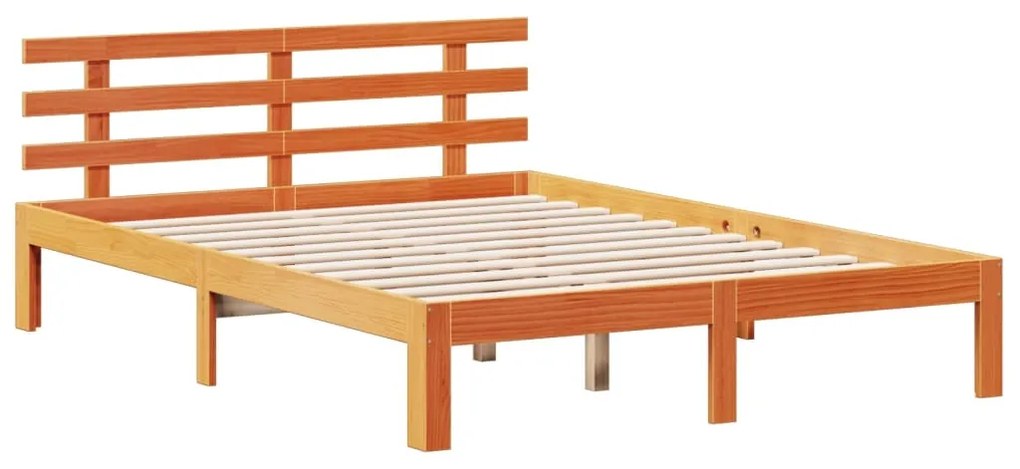 Cama com estante sem colchão 140x190 cm pinho maciço