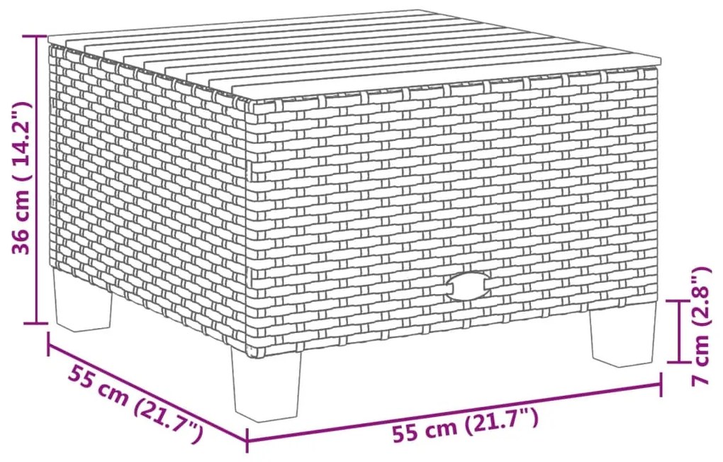 7 pcs conjunto de sofás p/ jardim c/ almofadões vime PE preto