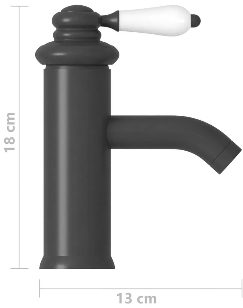 Torneira para lavatório de casa de banho 130x180 mm cinzento
