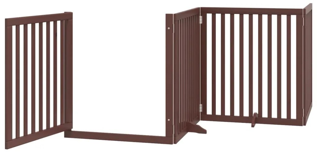 Portão p/ cães c/ porta dobrável 4 painéis 320cm álamo castanho