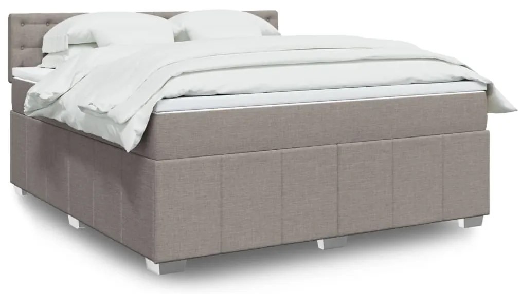 vidaXL Cama com molas/colchão 180x200 cm tecido castanho-acinzentado