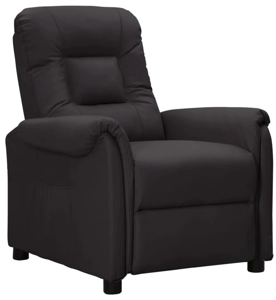 vidaXL Poltrona reclinável couro artificial preto