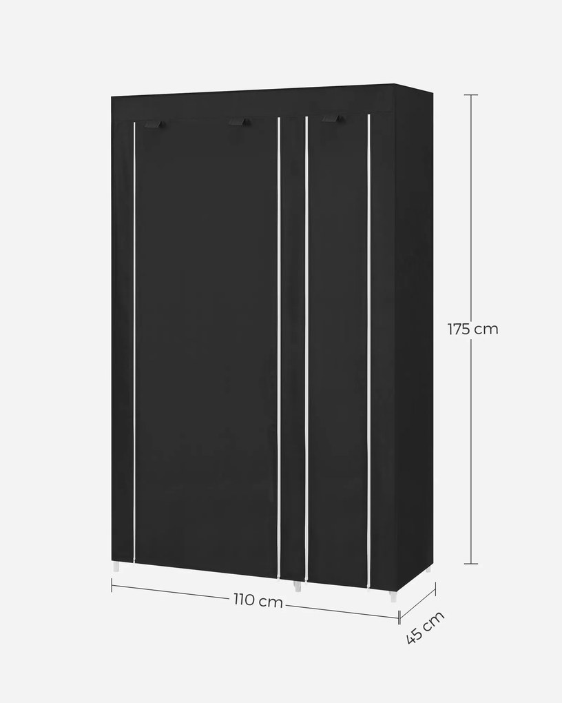 Guarda Roupa de tecido 175 x 110 cm preto