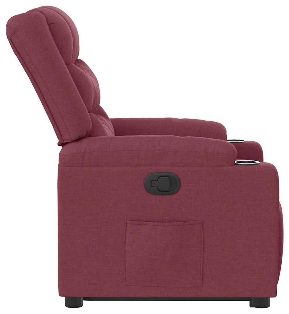 Poltrona reclinável elevatória tecido vermelho tinto