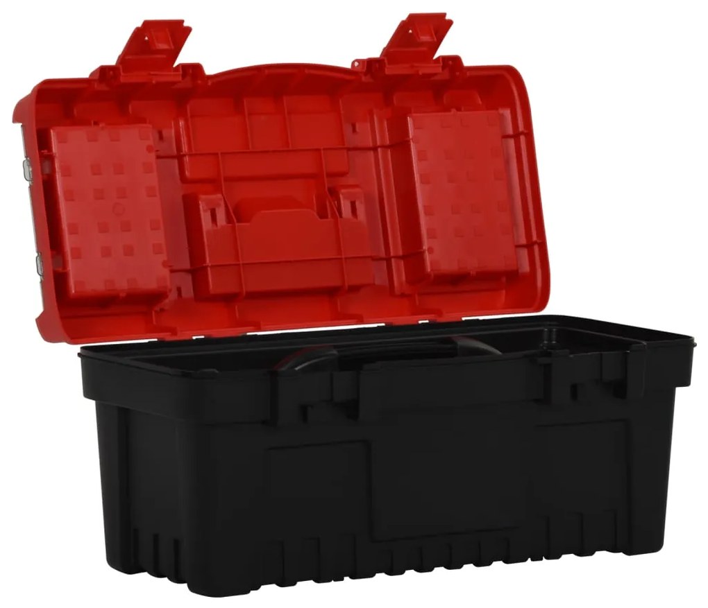 2 pcs conjunto de caixas de ferramentas PP preto/vermelho