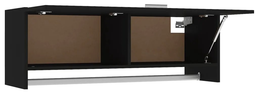 Roupeiro 100x32,5x35 cm derivados de madeira preto