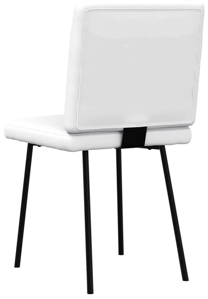 Cadeiras de jantar 2 pcs couro artificial branco