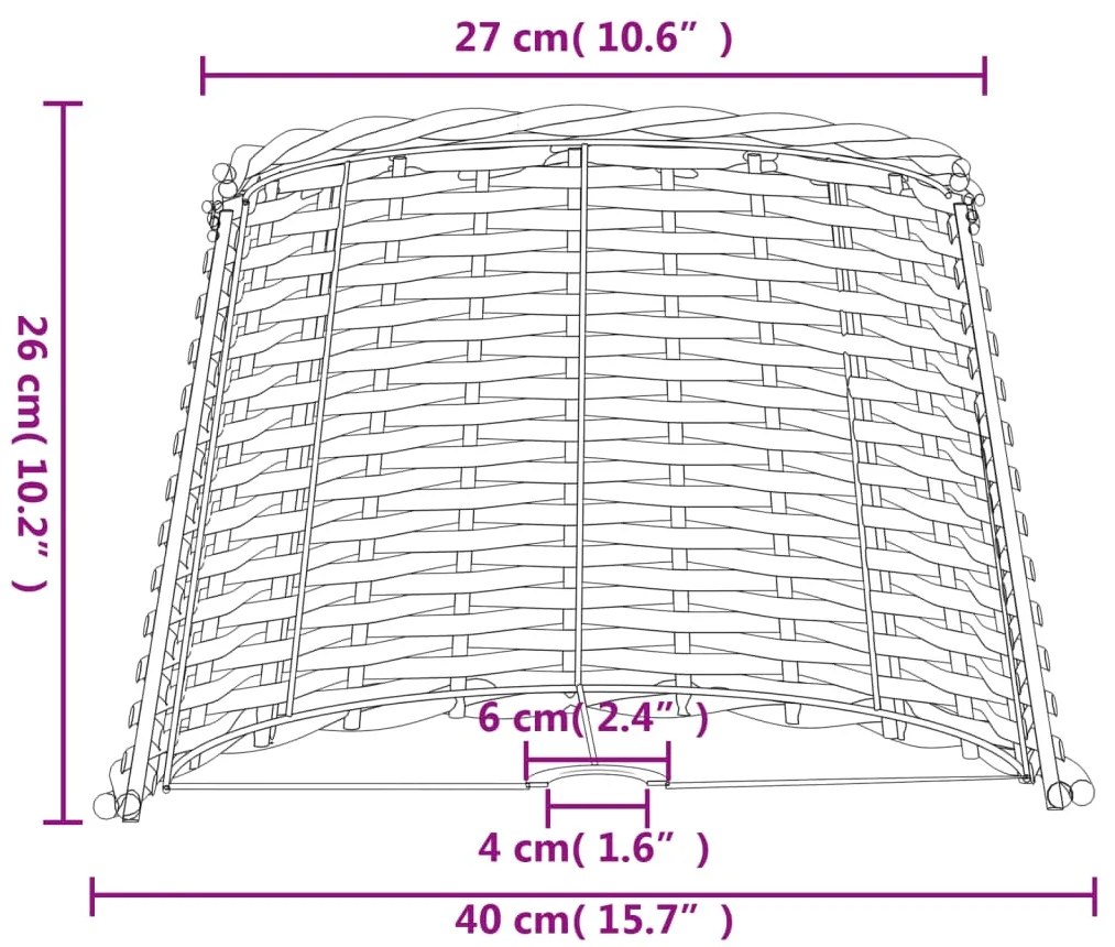 Abajur Ø40x26 cm vime castanho