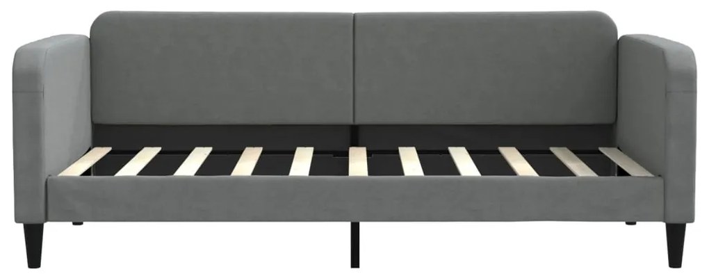 Sofá-cama 90x190 cm tecido cinzento-escuro