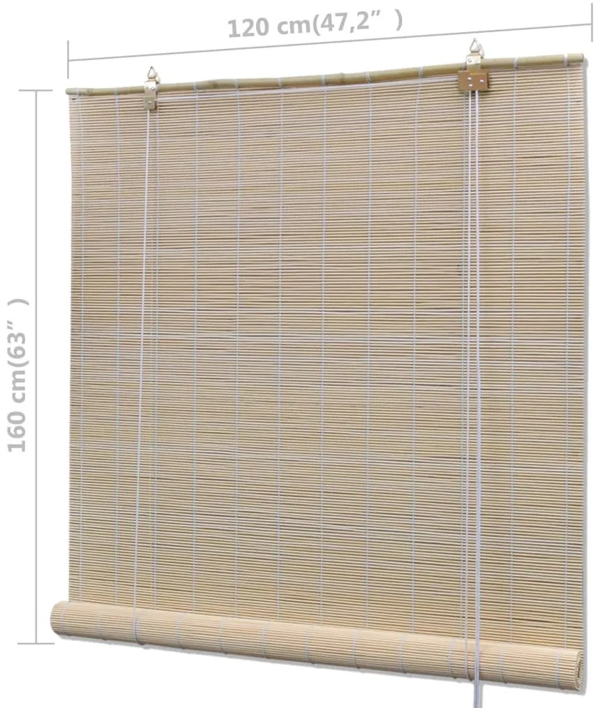Estores de rolo em bambu natural 4 pcs 120x160 cm