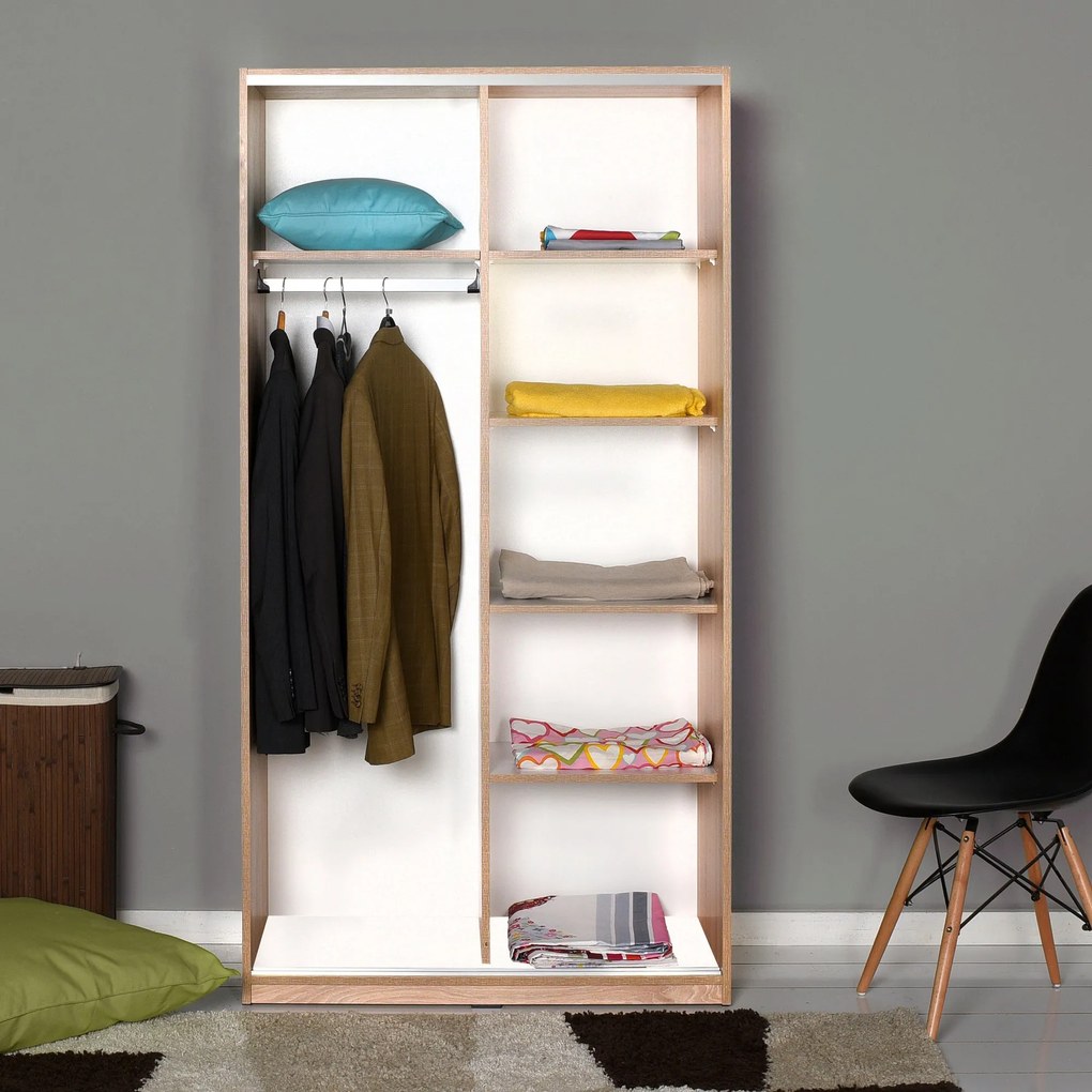 Roupeiro "Zenith" – Carvalho Sonoma – 94 x 182 x 52 cm – Design Modern