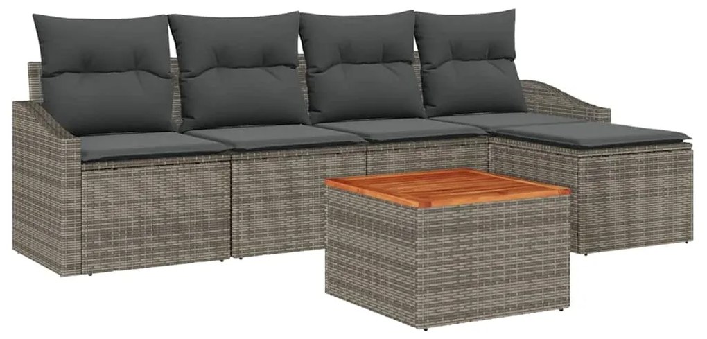 Conjunto de Sofá de Jardim 6 pcs Cinzeto 55 x 55 x 37 cm