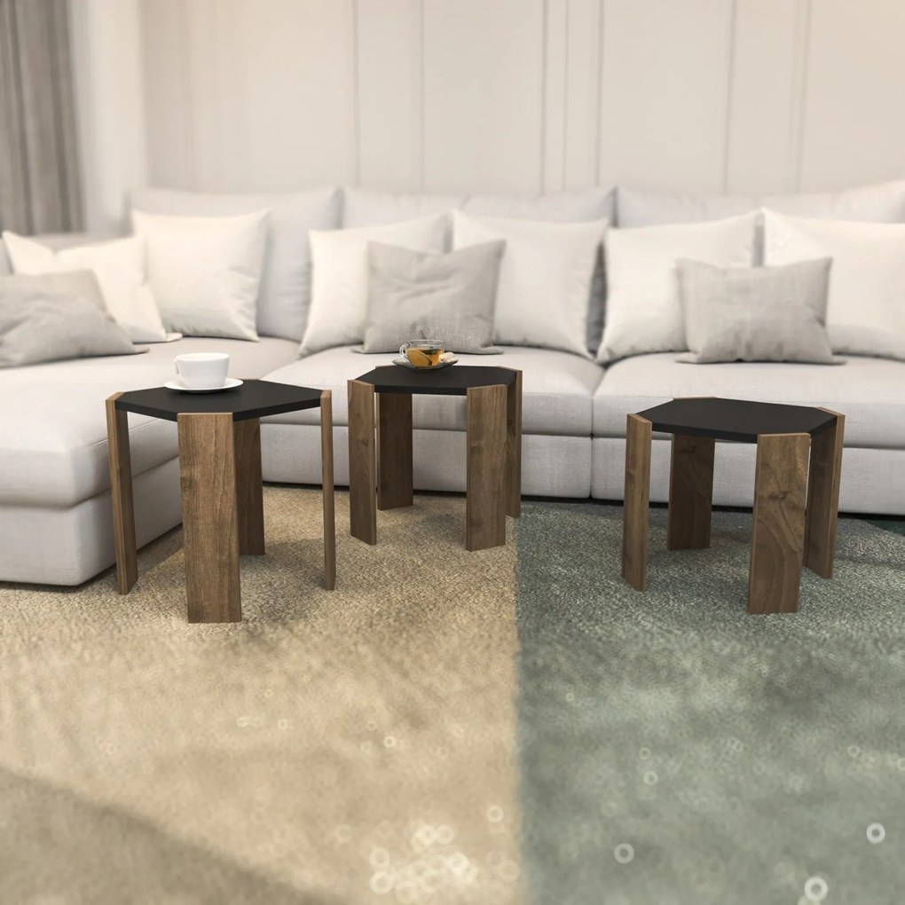 Mesa de Centro Lori – Antracite Nogueira – 44,5 x 41 x 44,5 cm