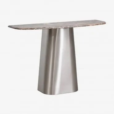 Consola De Entrada 120x40 Cm Em Pedra Natural E Aço Inoxidável Moreila Mármore Castanho Emperador - Sklum