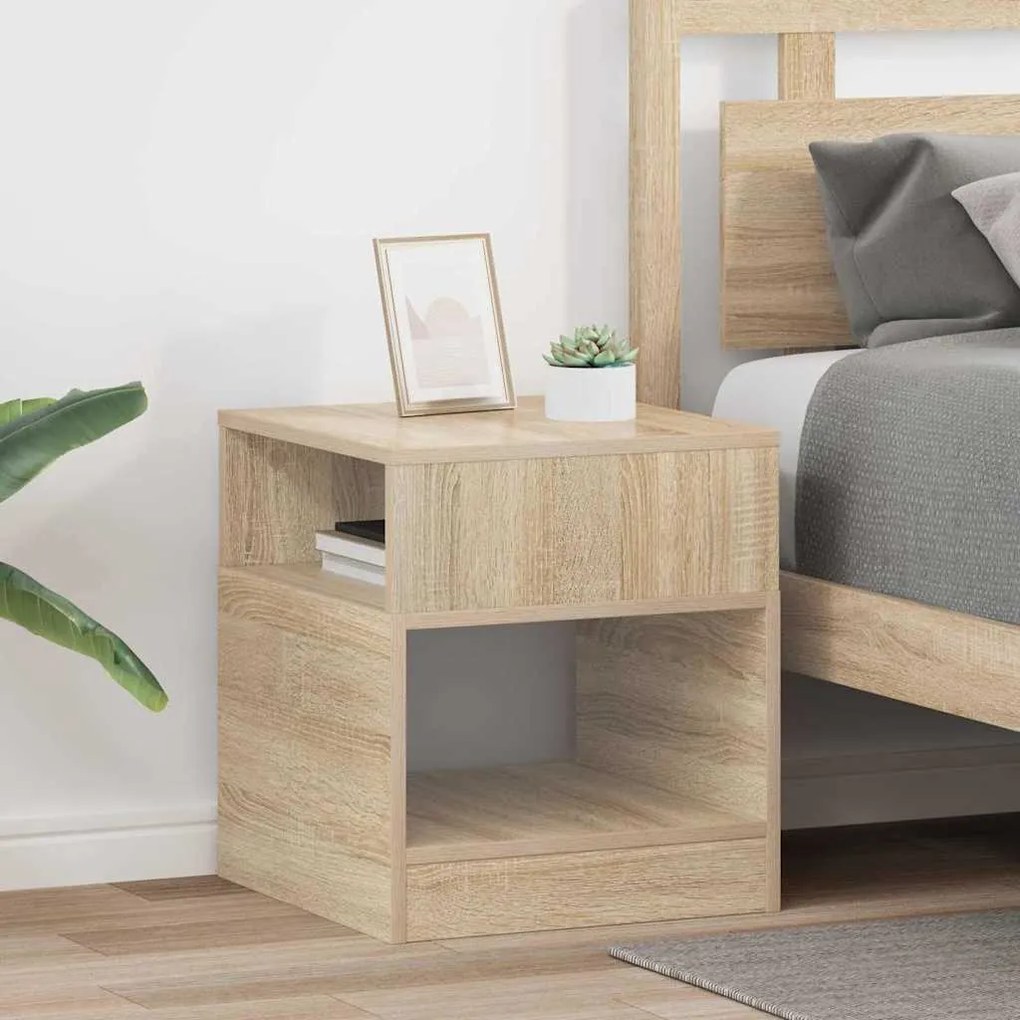 vidaXL Mesa de apoio 2 pcs Carvalho Sonoma 40,5 x 40 x 45 cm