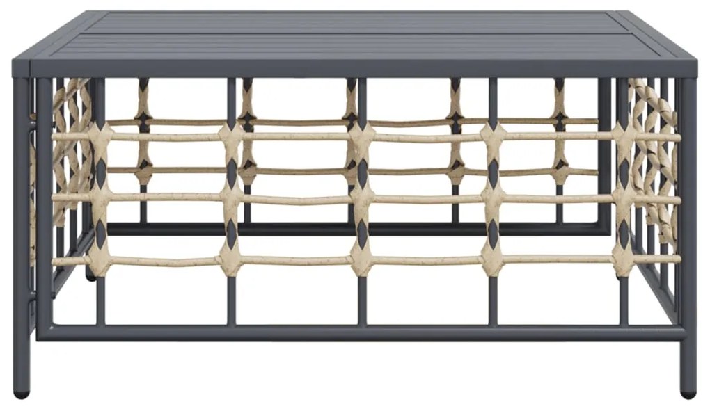 Mesa de jardim 70x70x34 cm vime PE antracite