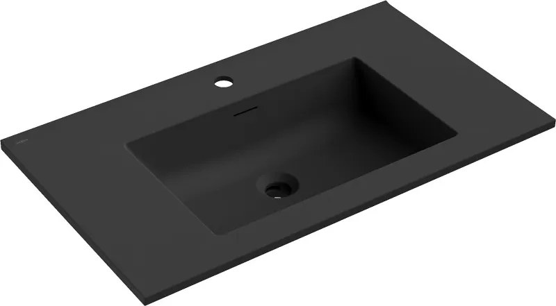 Mexen Otis lavatório embutido em bancada 81 x 46,5 cm, preto mate - 25188071