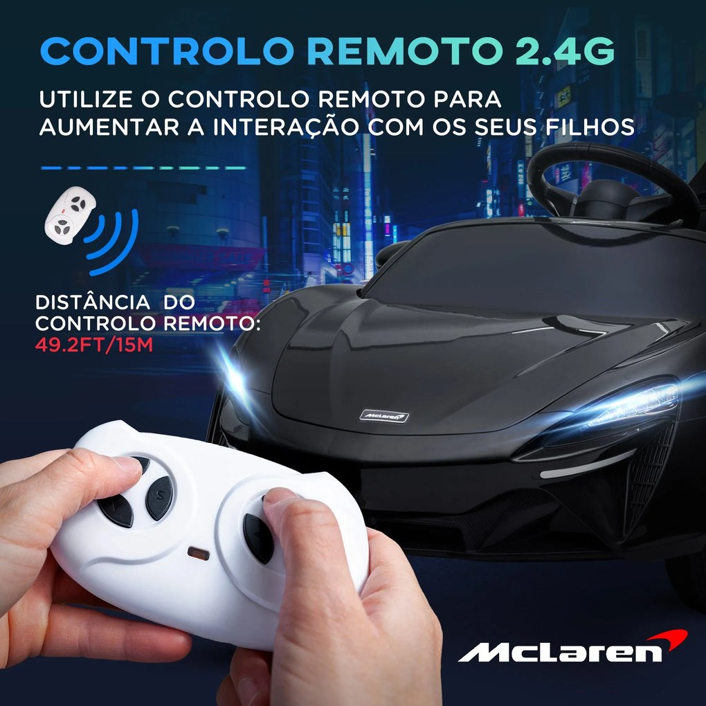 HOMCOM Carro Elétrico 12V para Crianças Carro Mclaren com Controlo Rem