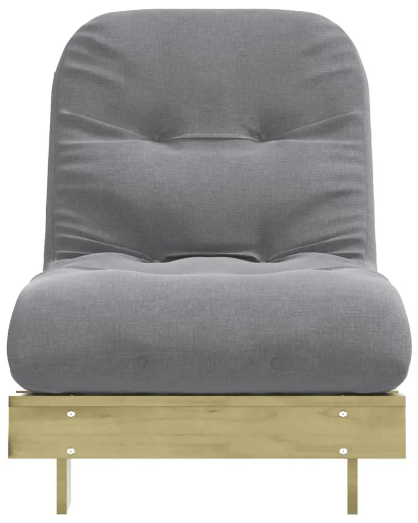 Sofá-cama futon c/ colchão 70x206x11cm madeira pinho impregnada