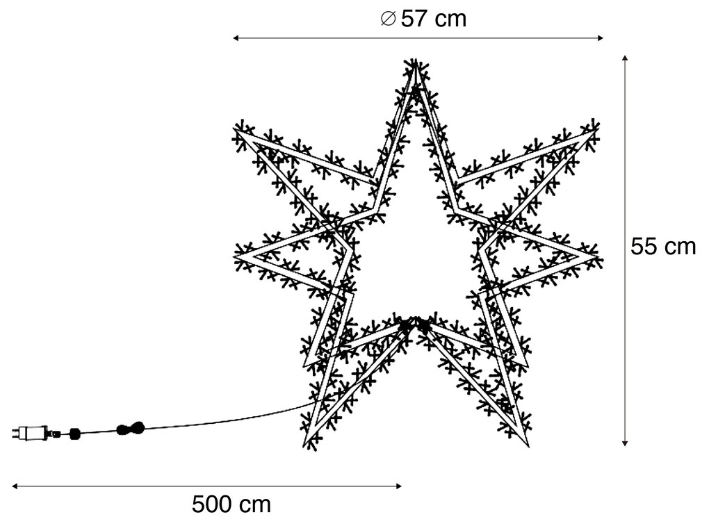 Estrela de Natal Estrela Preta incl. LED IP44 - Brilli