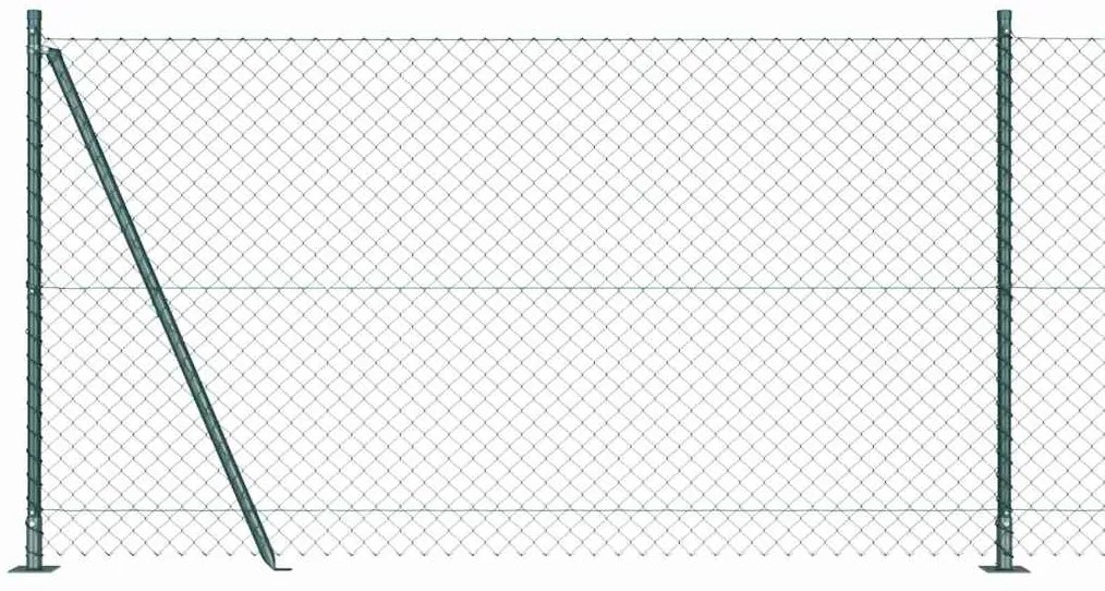 Conjunto de Postes de Cerca Prateado 10 x 1.2 m Aço Galvanizado