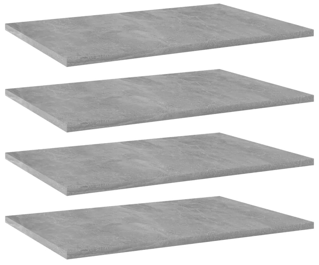 vidaXL Prateleiras para estante 4 pcs derivados de madeira cinza