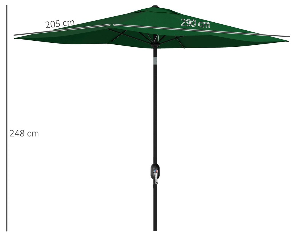 Chapéu de Sol de Jardim 300x200x248 cm Proteção UV50+ Chapéu de Sol de