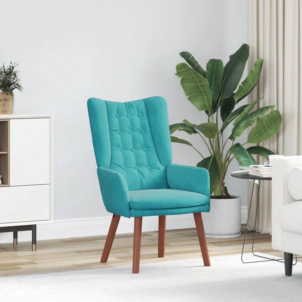 Poltrona Relaxante Velvet Turquesa
