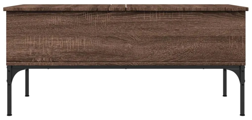 Mesa centro 100x50x45cm deriv. madeira/metal carvalho castanho