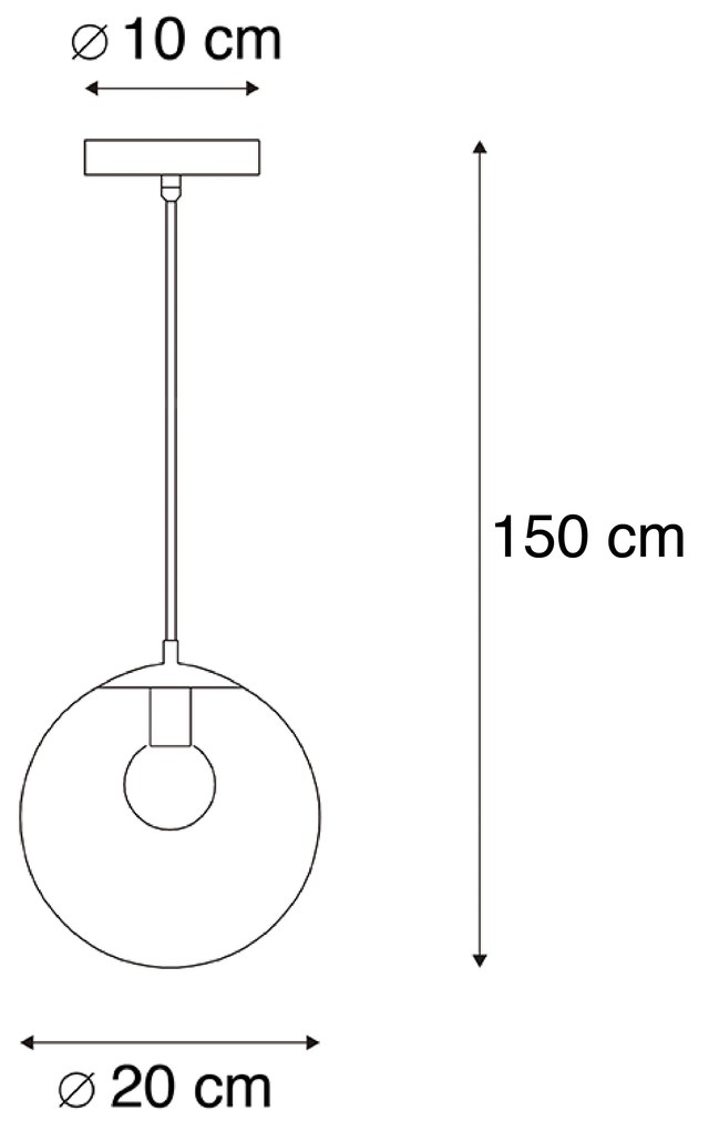 Candeeiro de suspensão moderno transparente 20 cm - Pallon Moderno